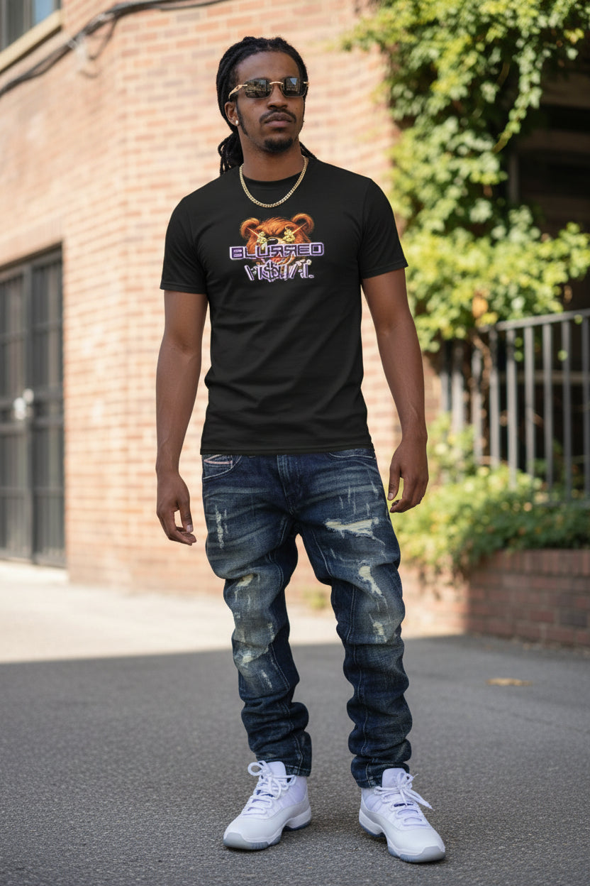 Blurred visual - Graphic Bear Tee (Black)