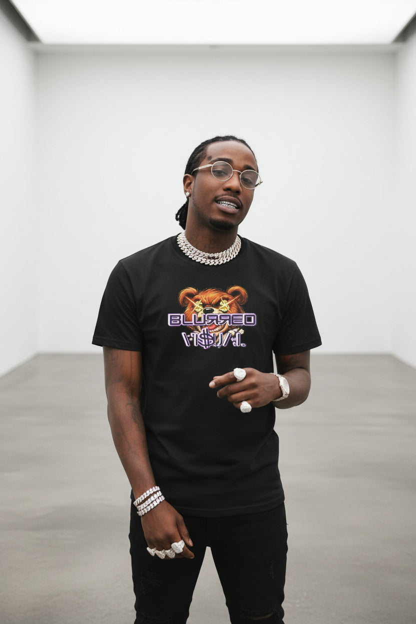 Blurred visual - Graphic Bear Tee (Black)
